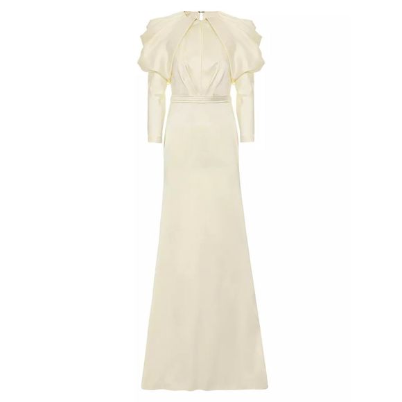 Ozgur Masur Dresses & Skirts - Elegant Cream Maxi Dress